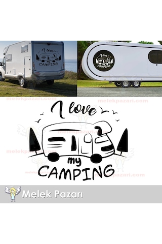 I Love Camping Kamp Karavan Sticker