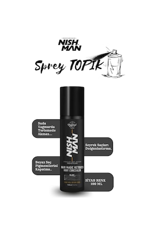 Nish Man Saç Dolgunlaştırıcı ve Seyrek Kapatıcı Root Touch Up Sprey 100 ML