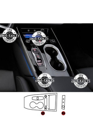 Audi A6 Uyumlu Vites Etrafı Piano Black Konsol Tpu Koruyucu 2li S