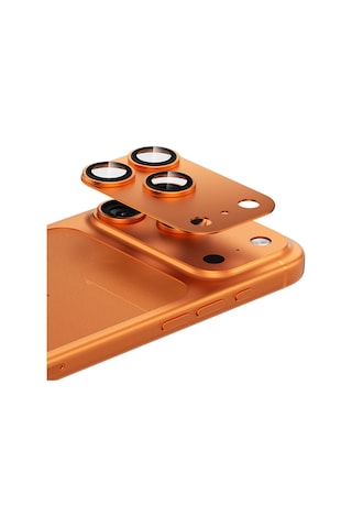 Apple Uyumlu iPhone 17 Pro Max Benks Glass Warrior Anti Reflective Metal Kamera Lens Koruyucu Turuncu