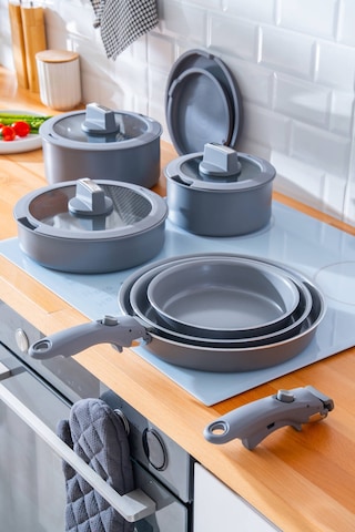 Acar Biogrey 13 Parça İndüksiyon Uyumlu Tencere & Tava Seti Gri