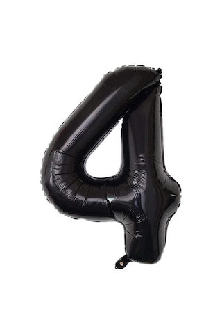 4 DÖRT SİYAH RAKAM FOLYO BALON 34" Inc 82 cm