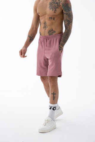 Erkek Rose Yüksek Kalite Relax-fit Rahat Kesim %100 Pamuk Bağcıklı Siyah Düz Basic Şort Rose