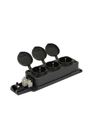 Bemis Kauçuk 3'lü Üçlü Grup Priz 3x16 Amper 220 Volt BK1-1402-361