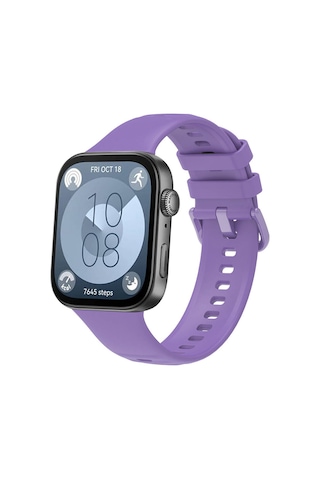 Huawei Watch Fit 3 Band Serisi Klasik Kordon Silikon Strap Kayış-lila Lila