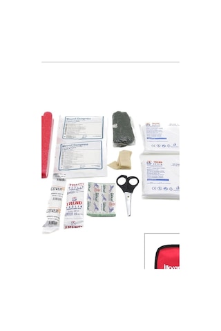 Fermuarlı Polyester Çantalı 17 Parça Acil İlk Yardım Seti Araba Ev Ofis Bx-313494