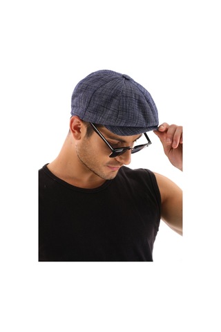 Yazlık Kasket Lacivert Çizgili Lacivert