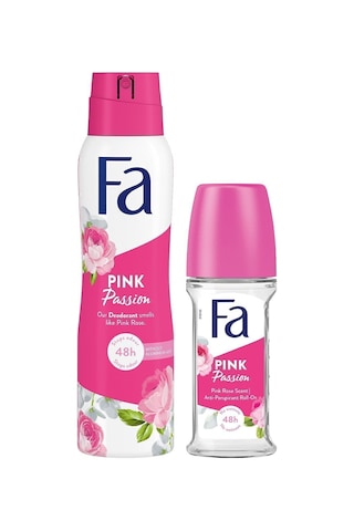 Fa Pink Passion Kadın Kadın Sprey Deodorant 150 ML + Pink Passion Kadın Kadın Roll-On Deodorant 50 ML