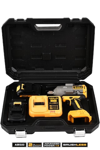 Assur ASR252 21V Çift Akülü 1350 NM Torklu Somun Sıkma & Şarjlı Darbeli Matkap Sarı