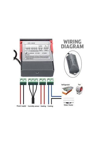 Supermarket1 Dijital Nem Ve Sıcaklık Kontrol - Otomatik -20 C/+80 C - Geniş Güç Aralığı