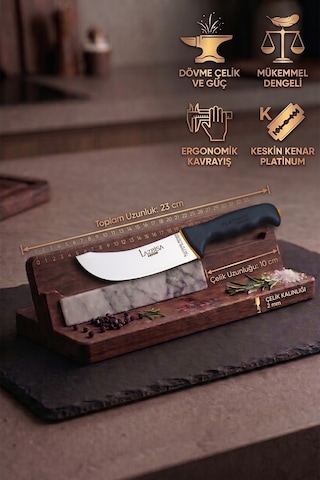 Lazbisa MFT-247 Platinum Serisi Mutfak Bıçak Seti Et Ekmek Sebze Meyve Bıçağı 3 Lü Set Günlük Kullanım Siyah