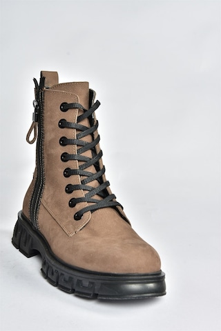 Fox Shoes Vizon Hakiki Deri Nubuk Günlük Kadın Bot N555102801 Vizon