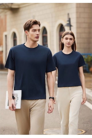 New Performance Premium Basic T-shirt %61,7 Pamuk %34,7 Polyester %3,6 Dut İpeği Lacivert