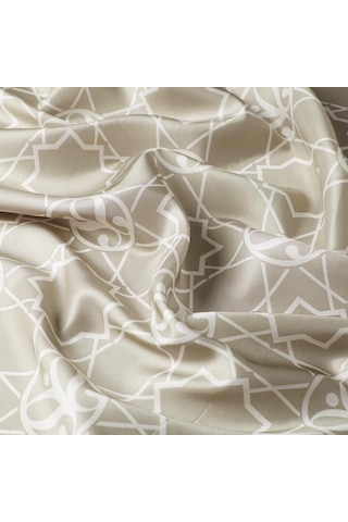 İpekevi Twill İpek Eşarp - Seljuk Monogram - Nil Yeşili - Gri