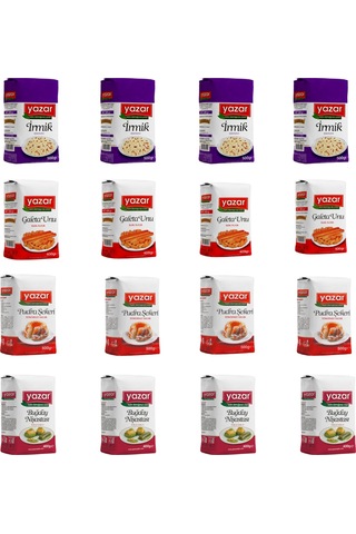 Yazar İrmik+galeta Unu+pudra Şekeri+buğday Nişastası Seti 16lı