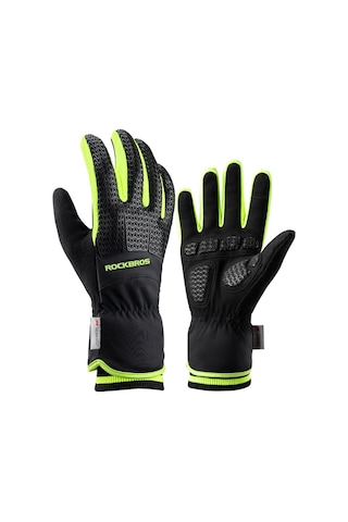 Rockbros S339 1 Çift Dokunmatik Ekran Pamuk Rüzgar Geçirmez Bisiklet Eldiveni