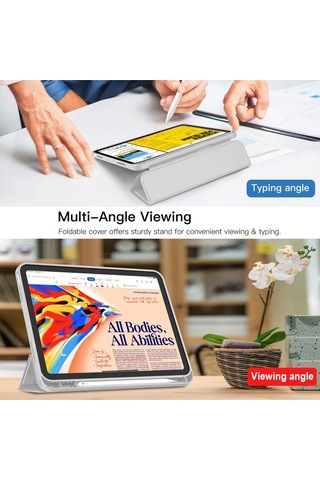Apple Uyumlu iPad 11.nesil 2025 / 10.nesil 2022 Kalem Bölmeli Standlı Smart Kılıf Kapaklı Kılıf