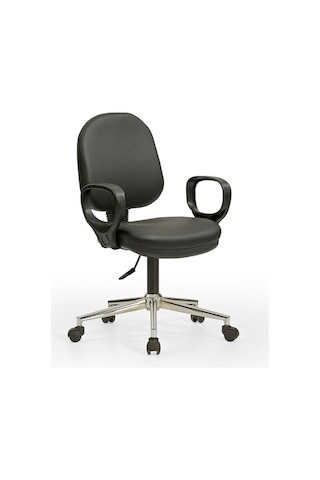 Sekreter1 Bilgisayar Koltuğu - Ofis - Müdür - Büro - Çalışma Sandalyesi Siyah Renk Krom Ayaklı Siyah Sekreter1 Bilgisayar Koltuğu - Ofis - Müdür - Büro - Çalışma Sandalyesi Siyah Renk Krom Ayaklı Siyah