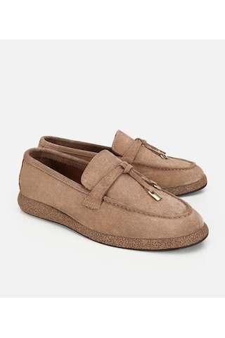 Hotiç Kadın Süet Deri Vizon Tokalı Günlük Loafer 01ayh325070a450 01ayh325070a450