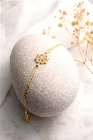 925 Ayar Gümüş Kar Tanesi Kadın Bileklik