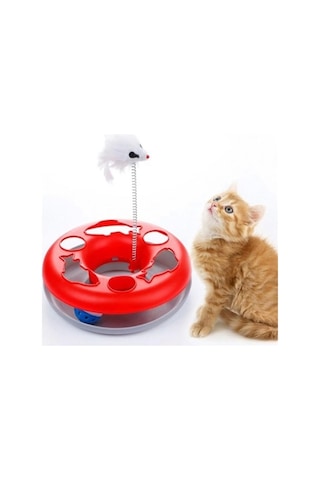 Mixpet Yaylı Fareli Dönen Toplu Kedi Oyuncağı 24.5 x 24.5 x 7 CM