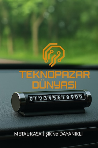 Metal Kasa Numara Çevirmeli Araç İçi Telefon Numaratör Parkmatik Araba Numaratör Siyah 1 Adet