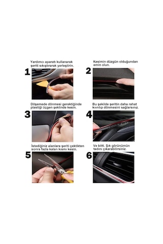 Tiger Marketing Kırmızı Renk Fitilli Araç Içi Ip Şerit 5 Metre