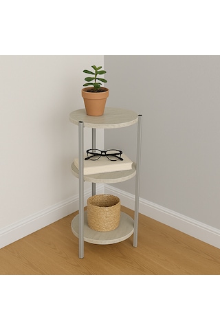 Çok Amaçlı 3 Katlı Raf - Çiçeklik, Organizer, Sehpa Ve Köşe Rafı