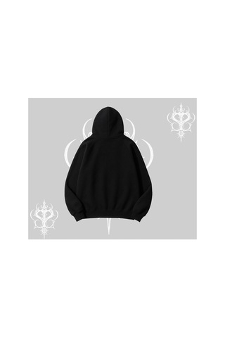 Tarzsokak Beyaz Hırka Sweatshirt Özel Logolu Siyah