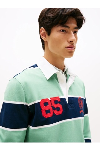 Tommy Hilfiger Tjm Rlx Strıpe Rugby, Mas Yeşil Erkek Polo T-shirt