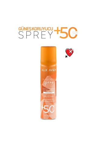 Spf50+ Yüksek Koruma Etkili C Vitaminli Suya Dayanıklı Güneş Koruyucu Sprey - Sunscreen Spray 75 Ml