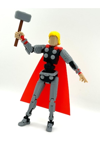 3d Baskı Eklemleri Hareketli Yıldırım Tanrısı Thor Dummy Figürü - 14 Cm Hareketli Aksiyon Figürü
