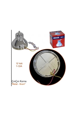 Çan Korna Çınçın Korna 12v Krom Renk Vatikan Çanı