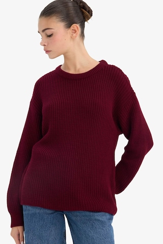Defacto Regular Fit Bisiklet Yaka Selanik Kumaş Triko Kazak H6905az25wnbr196 Bordo-br196