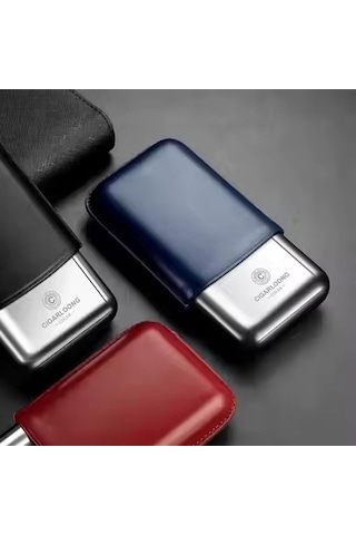 Cigarloong Metal Deri Puro Kılıfı 3'lü Mavi 60ring