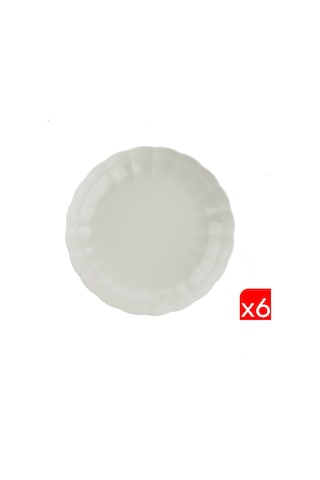 Kütahya Porselen Bone Luz Krem Çukur Tabak 20cm 6 Lı Çok Renkli