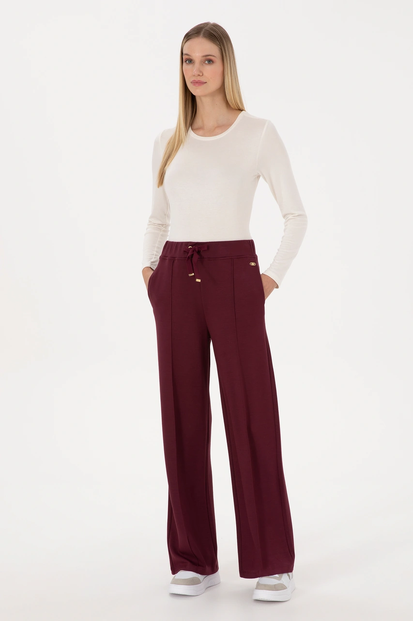 U.S. Polo Assn. Kadın Bordo Modal Karışımlı Loose Fit Eşofman Altı 50314223-VR177