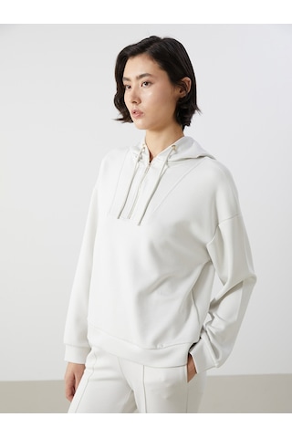 Lcw Vision Bej Loose Fit Kadın Hoodie
