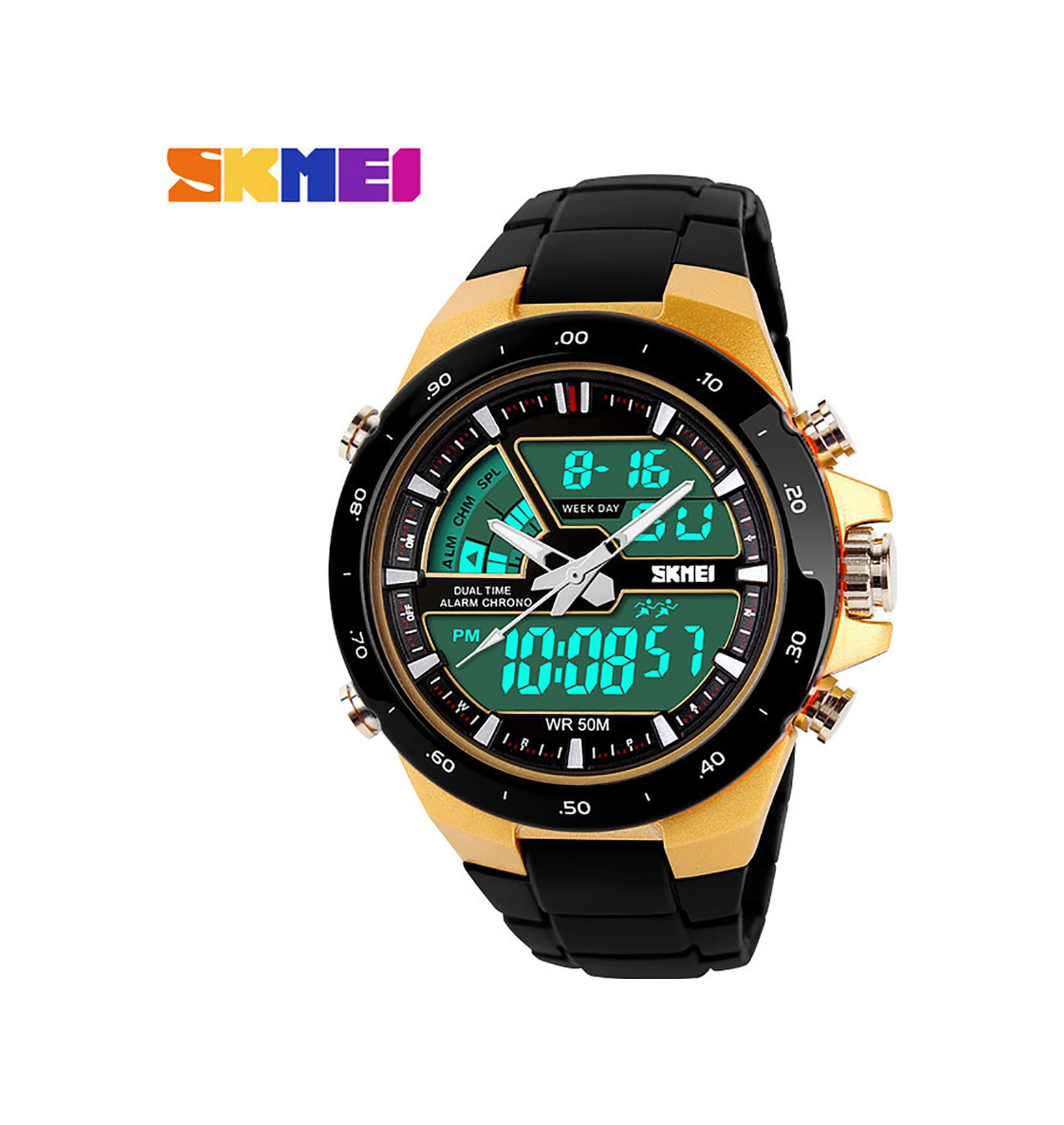 Xindoker Moda Spor Elektronik Saat - Su Geçirmez, Dayanıklı Tasarım, Unikal Stiliyle Her Zaman Öne Çıkar - Altın Siyah Çerçeve Çok Renkli