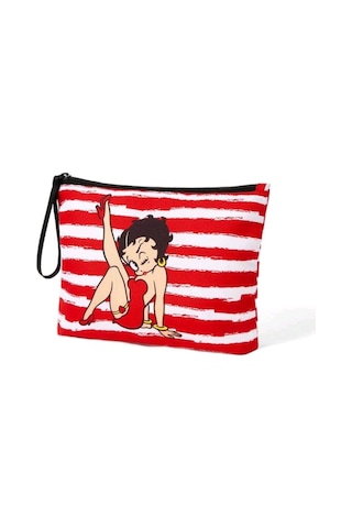 Betty Boop Desenli Makyaj Organizer Çantası
