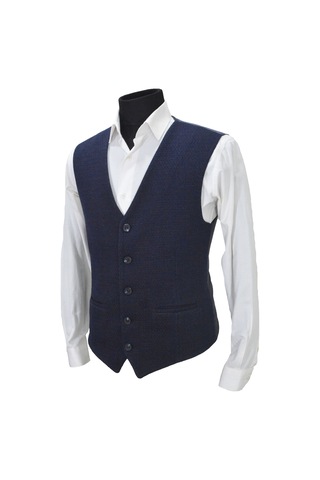 Mentor Regalo Erkek Yelek V Yaka Lacivert Kabartma Desen 50454