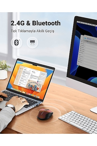 Ugreen 25752 4.000 DPI Ergonomik Sessiz Kablosuz Optik Mouse