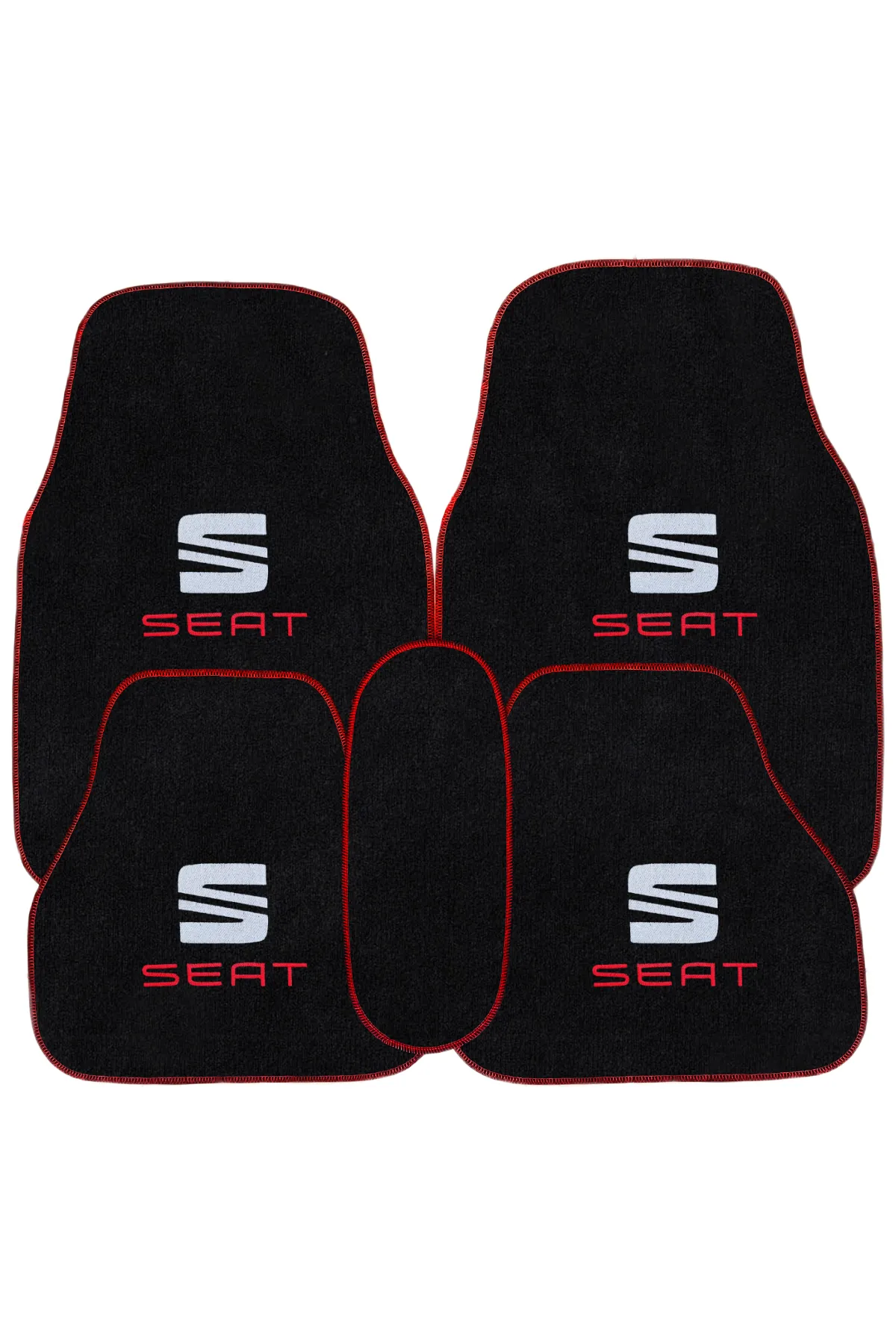 Seat Uyumlu Nakış Işlemeli 5 Li Oto Halı Paspas Siyah Araç Içi Paspas Seti
