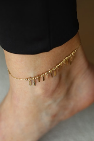 Yenigün Kuyumculuk 14 Ayar Altın Dorika Dizili Dikdörtgen Sallantılı Halhal Hll30031