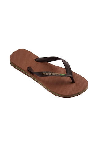 Havaianas Brasil Logo Erkek Kahverengi Parmak Arası Terlik-14352
