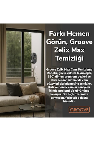 Groove Zelix Max Akıllı Sensörlü Cam Silme Robotu