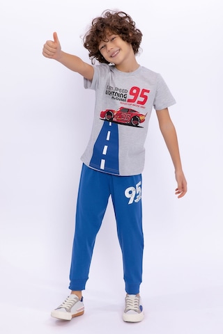 Cars Lisanslı Piston Cup Racing Series Grimelanj Erkek Çocuk Eşofman Takımı 5274-28977 Gri Melanj
