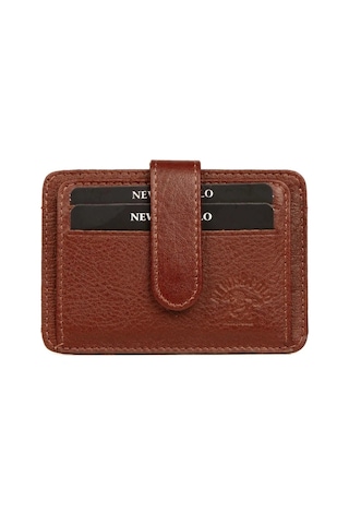 Newish Polo Erkek Hakiki Deri Cüzdan Ve Kartlık - New083 Taba