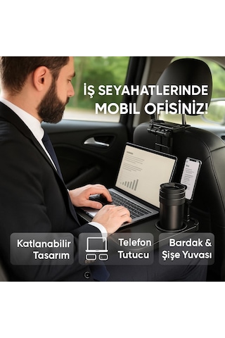 Coofbe Araç Koltuk Arkası Yeme İçme Araç Masası Araç Telefon Tutucu Araç Laptop Tutucu Araç Sehpası