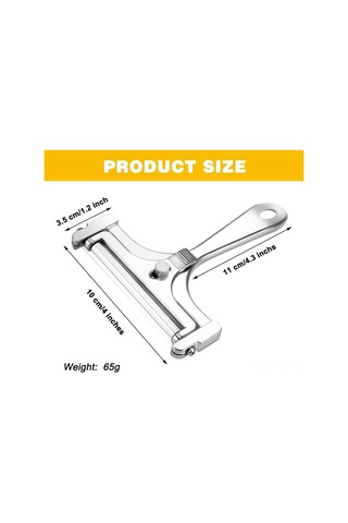 Wezone 304 Paslanmaz Çelik Tel Peynir Dilimleyici - Ayarlanabilir Kalınlık, Alüminyum Gövde, 4 Adet Yedek Tel, Mutfak Aracı Diğer